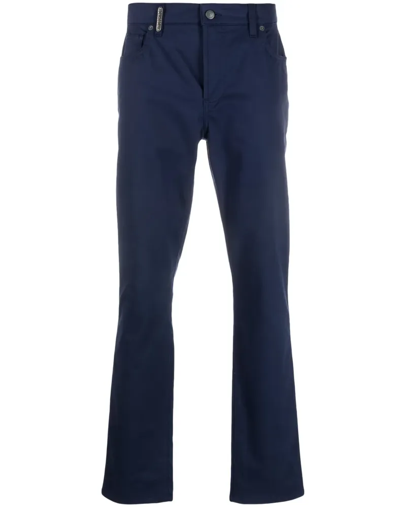 Moschino Gerade Hose mit Logo-Schild - Blau Blau