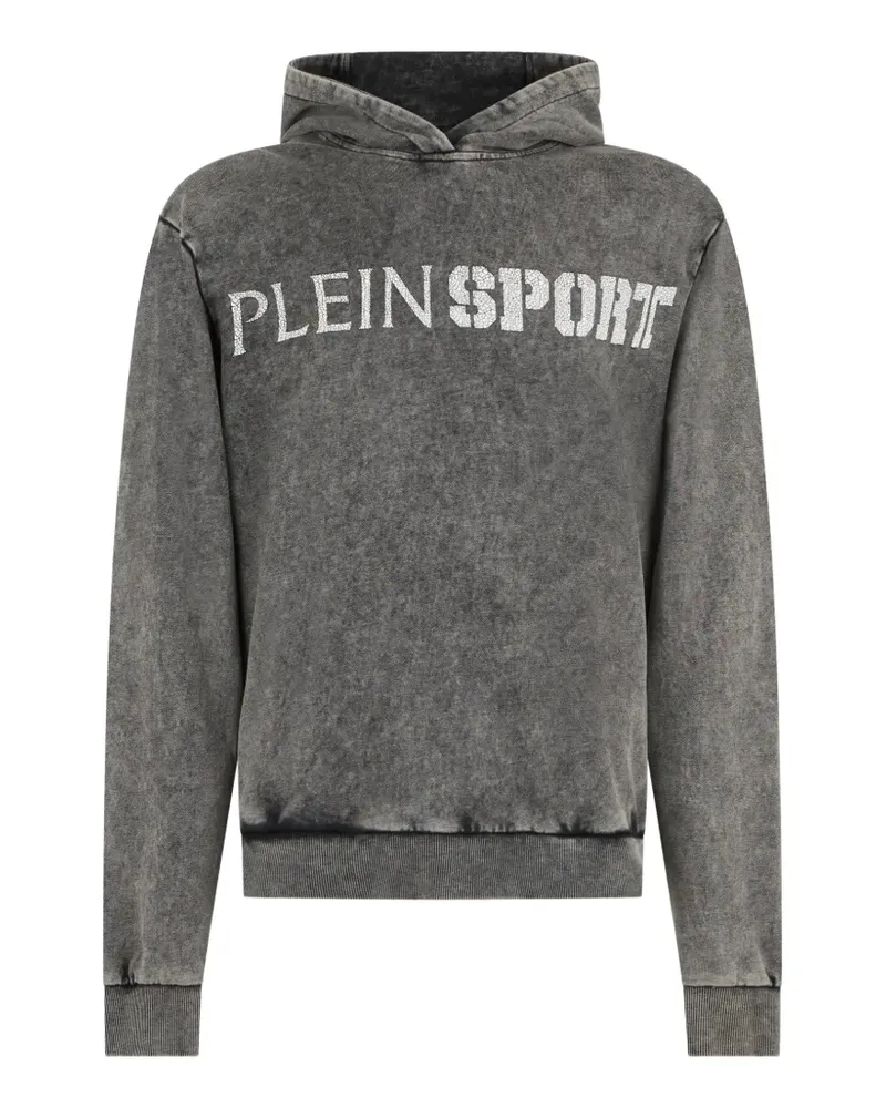 Philipp Plein washed-effect crackle-print hoodie - Grau Grau