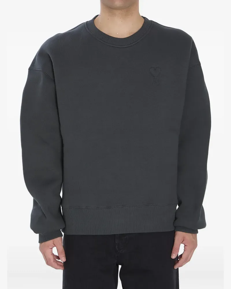 AMI Paris embroidered-logo fleece sweatshirt - Grau Grau