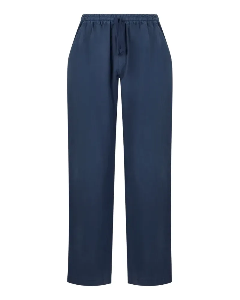 Fedeli wide-leg linen trousers - Blau Blau