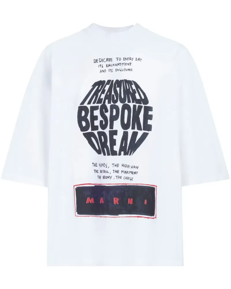 Marni T-Shirt mit Slogan-Print - Weiß Weiß