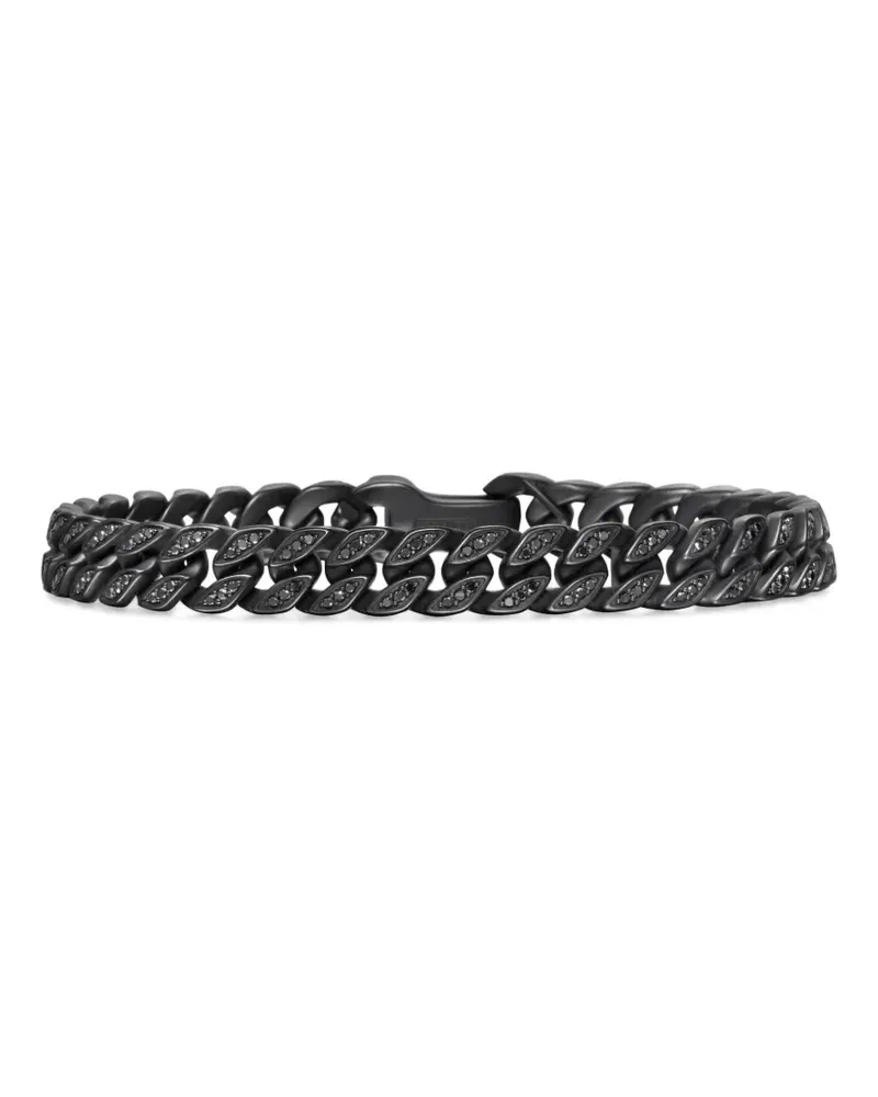 David Yurman Curb Chain Armband mit Diamanten (8mm) - Schwarz Schwarz
