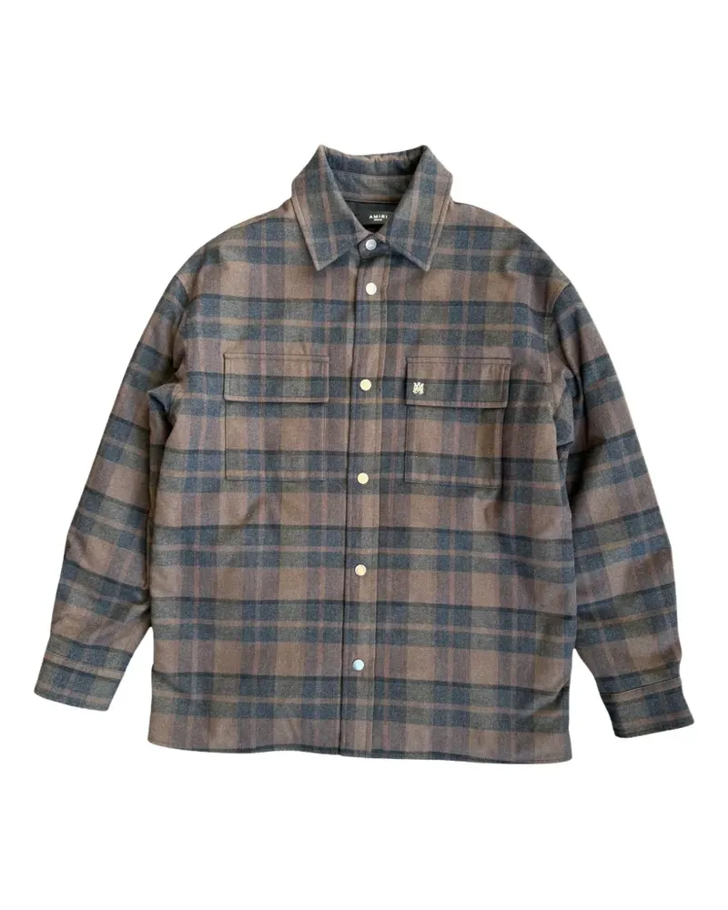 Amiri Wattierte MA Hemdjacke mit Karo - Braun Braun