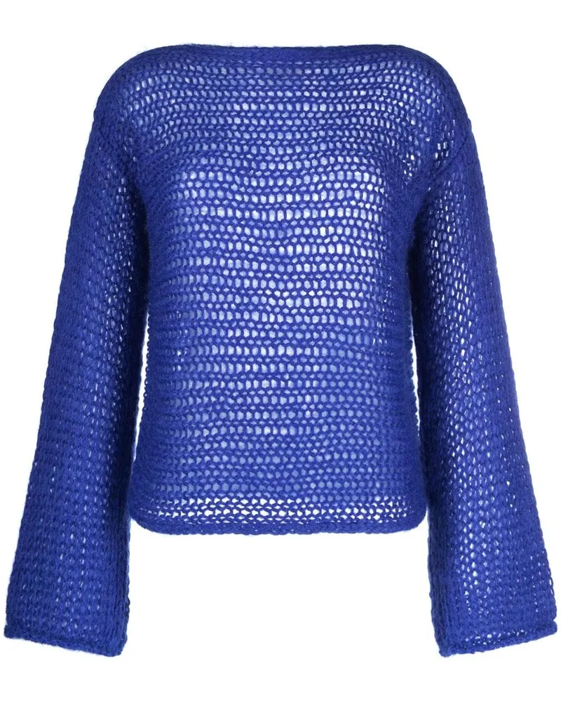 forte_forte Locker gestrickter Pullover Blau