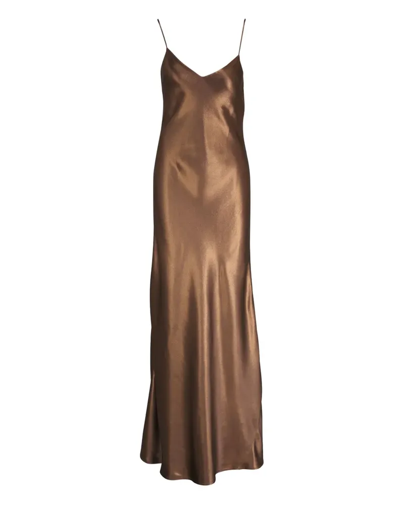 GALVAN Camisole-Kleid aus Satin - Braun Braun