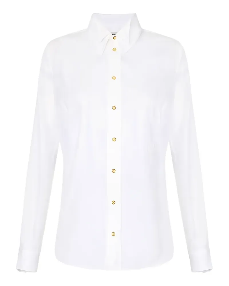Elisabetta Franchi Besticktes Hemd mit doppeltem Kragen - Weiß Weiß