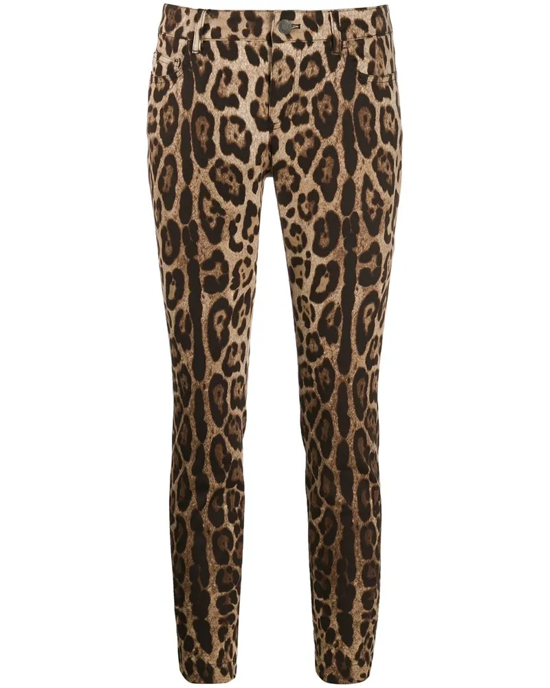 Dolce & Gabbana Cropped-Jeans mit Leopardenmuster - Nude Nude