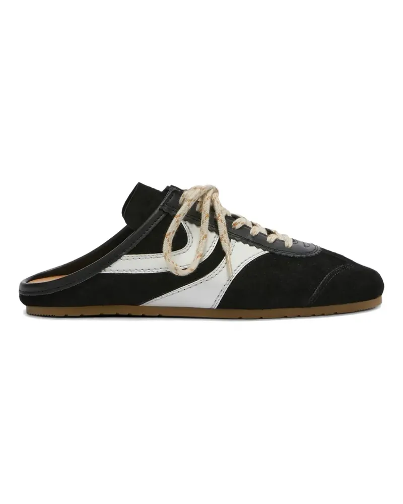 Dries van Noten Mules mit Wildlederstreifen - Schwarz Schwarz