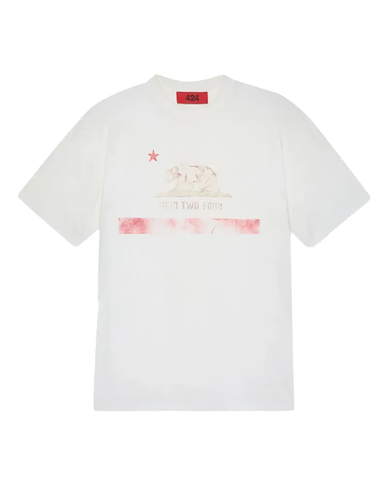 FourTwoFour on Fairfax Cali T-Shirt - Weiß Weiß