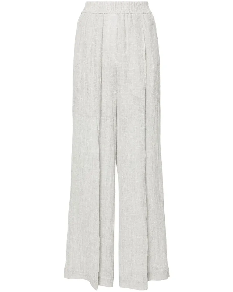 Brunello Cucinelli Hoch sitzende Palazzohose - Grau Grau