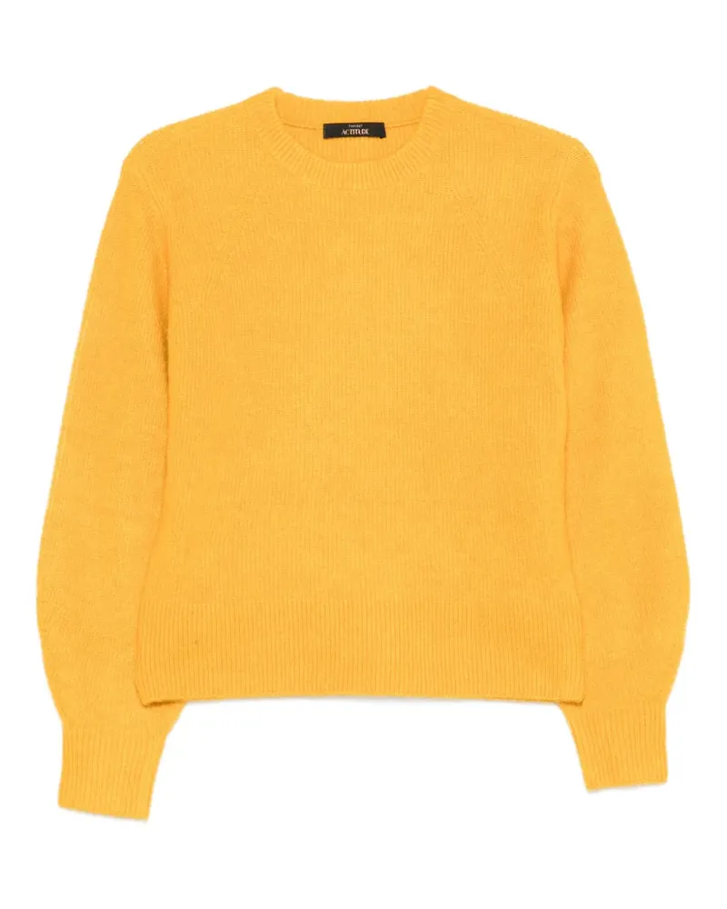 Twin-Set Rundhals-Pullover mit Ballonärmeln - Gelb Gelb