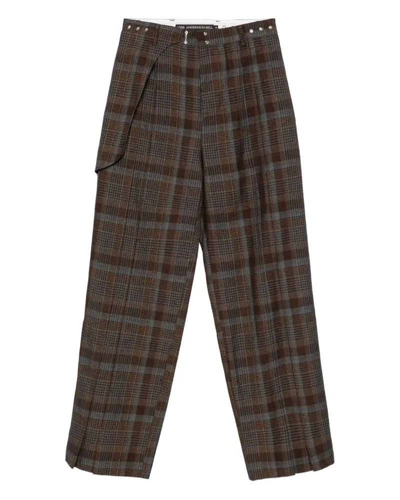 Andersson Bell Soe apa753m Hose mit Karomuster - Braun Braun