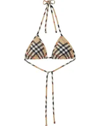 Burberry Bikinioberteil mit Karomuster Nude