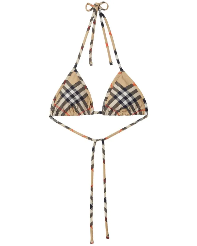 Burberry Bikinioberteil mit Karomuster - Nude Nude