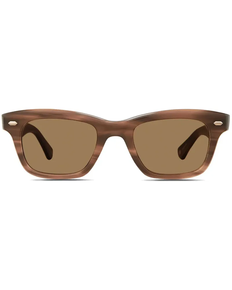 Garrett Leight Sonnenbrille mit eckigem Gestell - Braun Braun
