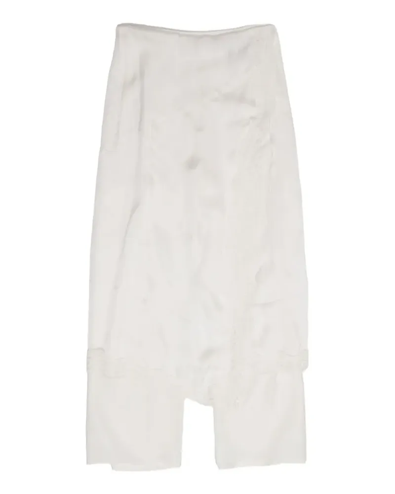 BIMBA Y LOLA Asymmetrische Hose mit Spitzenbesatz - Weiß Weiß