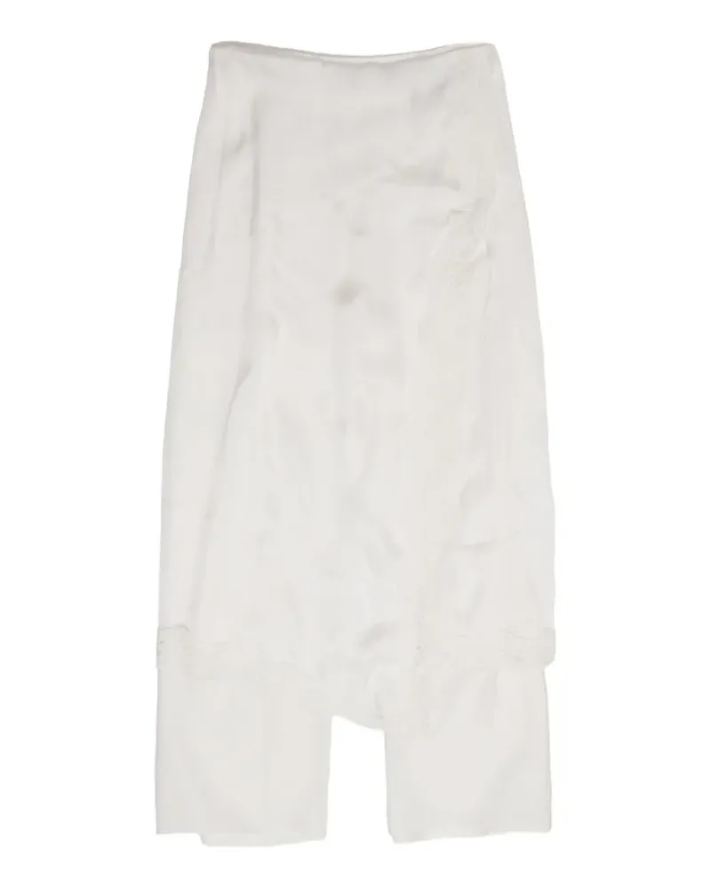 BIMBA Y LOLA Asymmetrische Hose mit Spitzenbesatz - Weiß Weiß