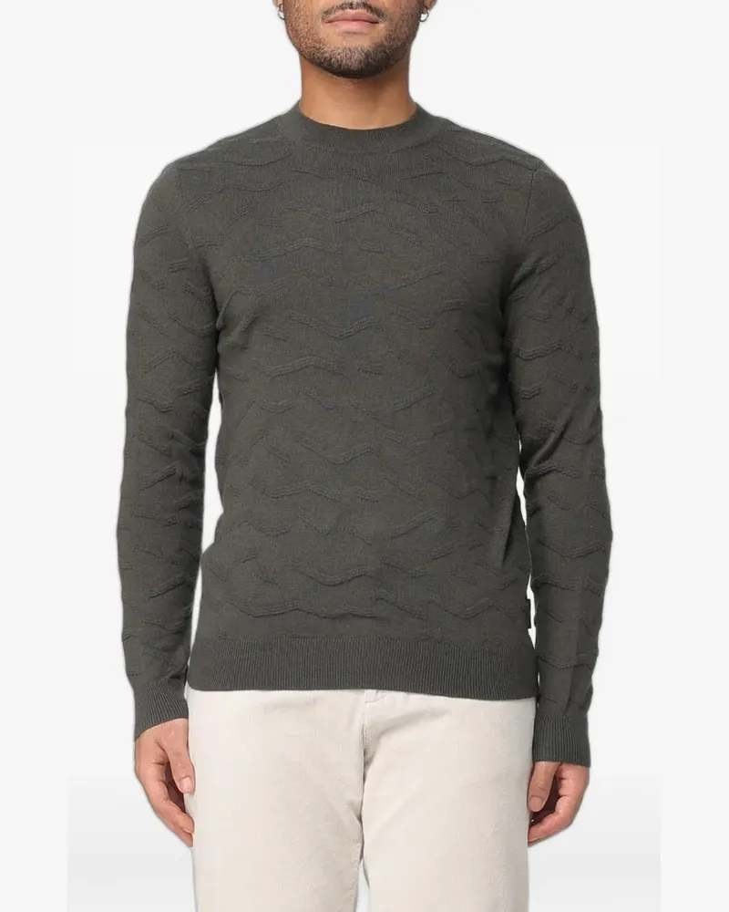 Emporio Armani textured-knit sweater - Grün Grün
