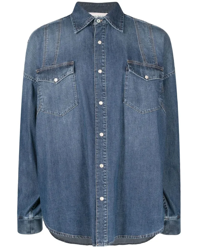 Alexander McQueen Geknöpftes Jeanshemd - Blau Blau