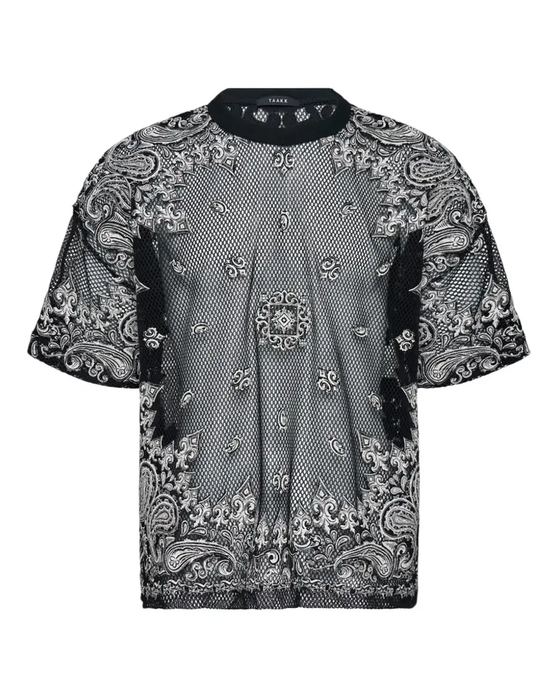TAAKK paisley-print short-sleeve T-shirt - Schwarz Schwarz