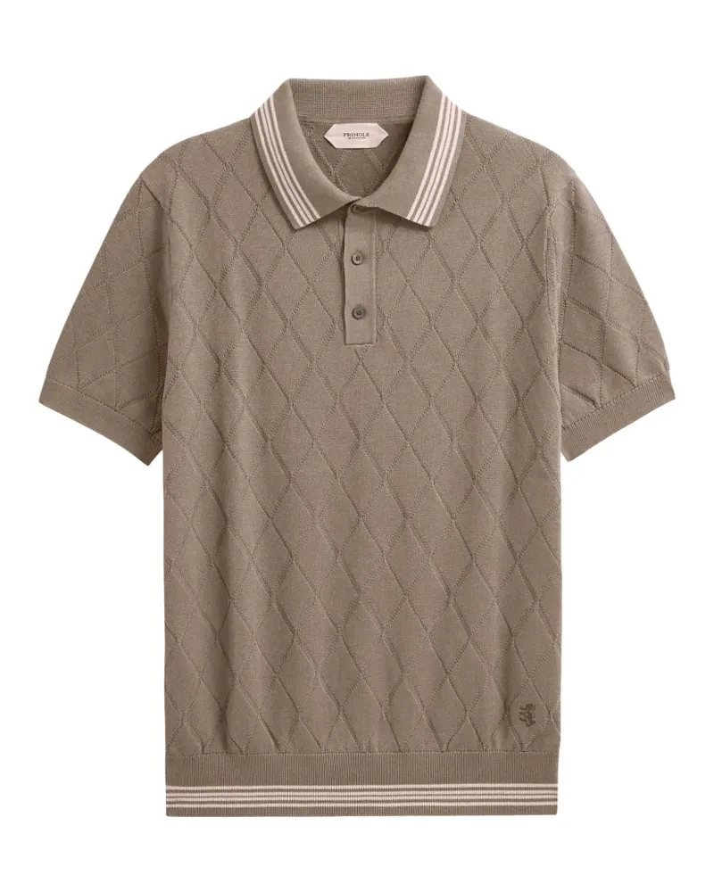 Pringle of Scotland Poloshirt mit Argyle-Muster - Braun Braun