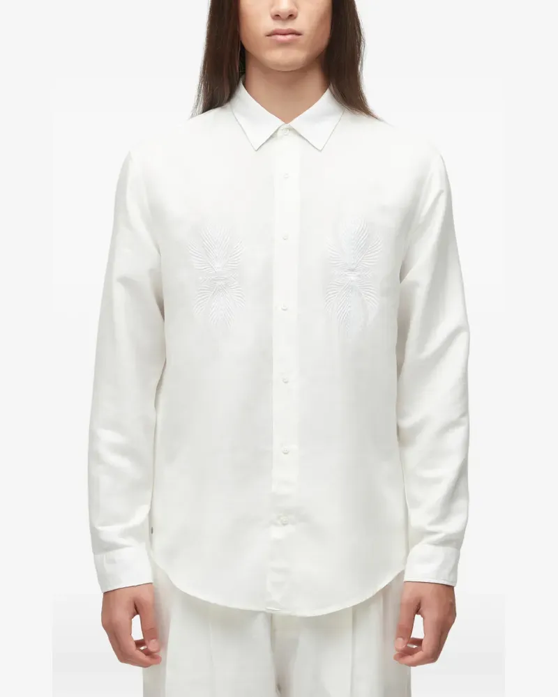 Osklen Hemd mit Blattstickerei - Weiß Weiß