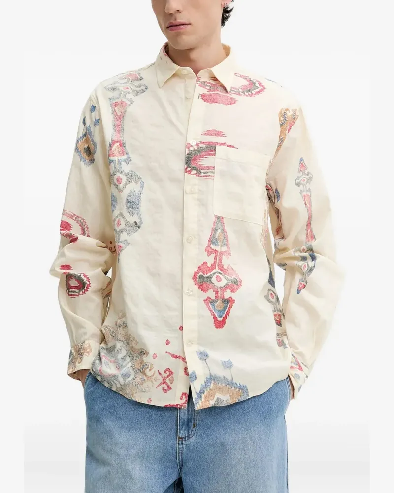 Desigual Hemd mit abstraktem Print - Weiß Weiß