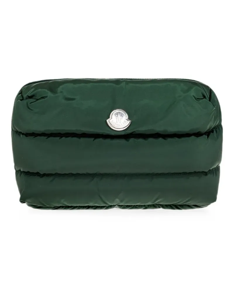 Moncler Caradoc quilted logo-plaque cosmetic bag - Grün Grün
