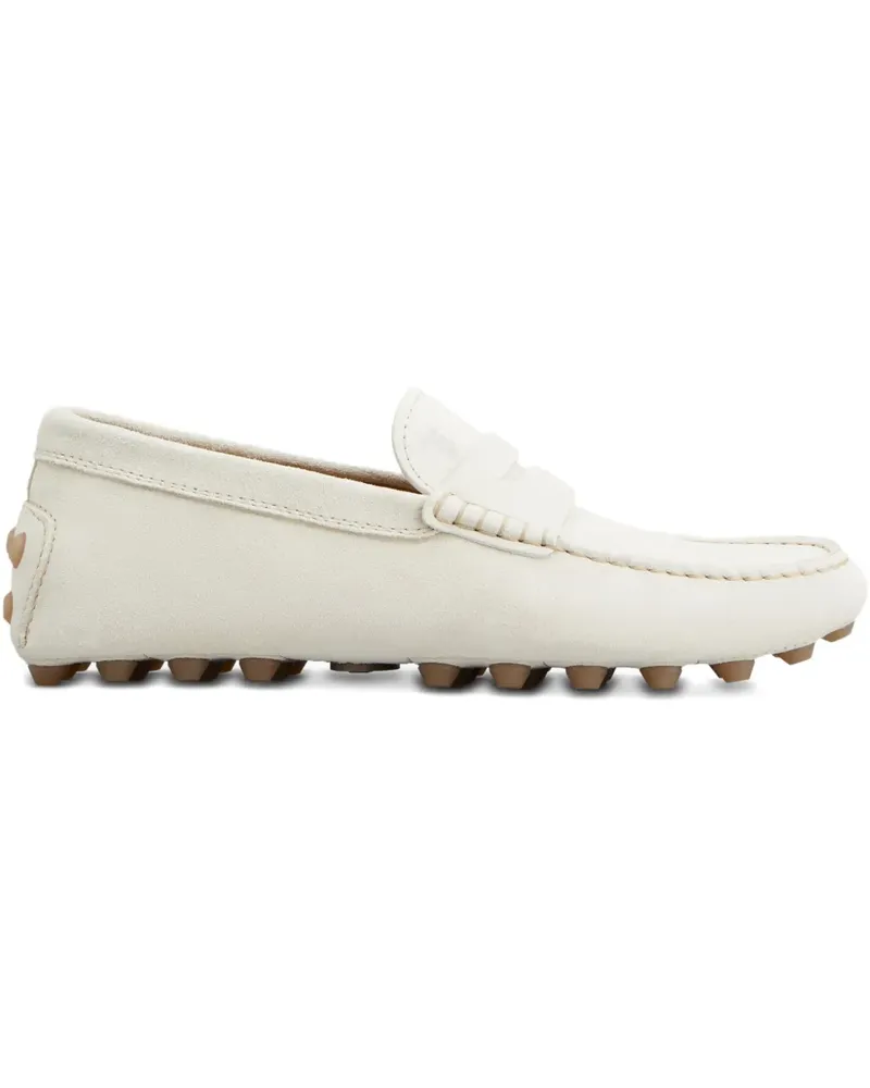 TOD'S Gommino Bubble Loafer aus Wildleder - Weiß Weiß