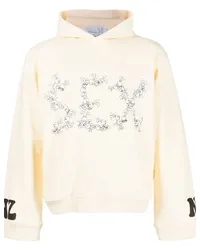 Natasha Zinko Hoodie mit Hasen-Print Weiß