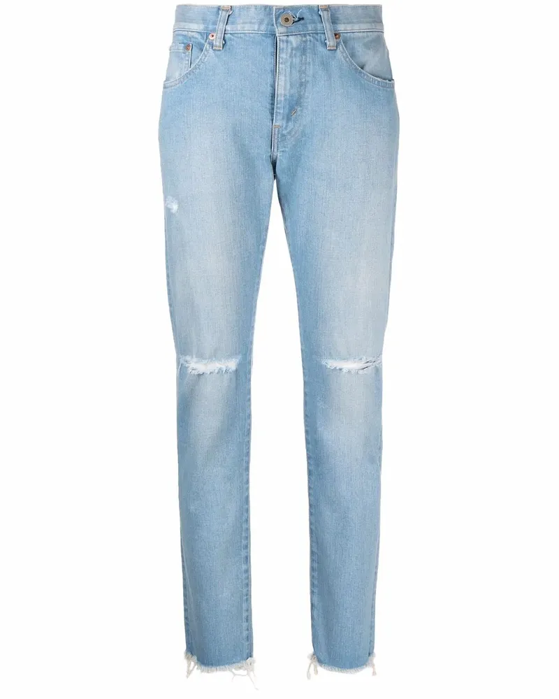 Junya Watanabe Jeans im Distressed-Look - Blau Blau