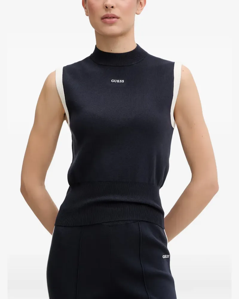 Guess logo-print sleeveless top - Blau Blau