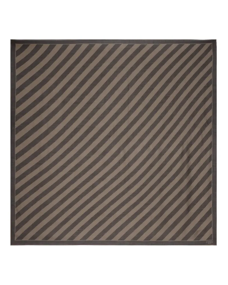 Fendi Schal mit diagonalen Streifen - Braun Braun