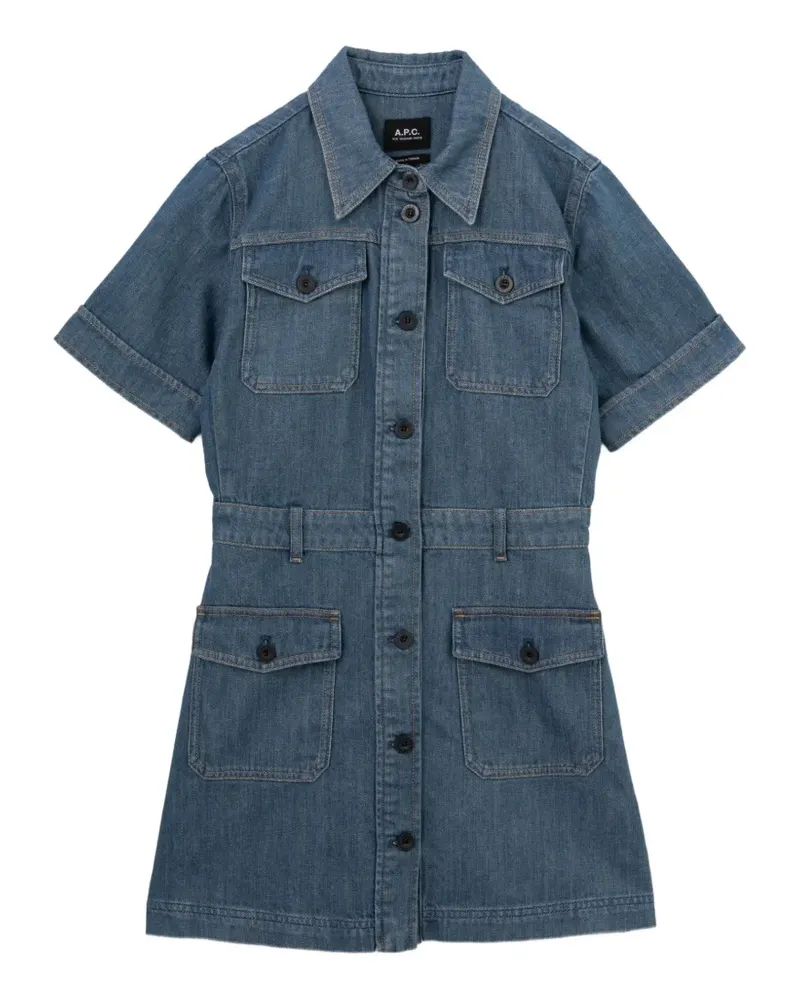 A.P.C. Ausgeblichenes Jeanskleid mit Gürtel - Blau Blau