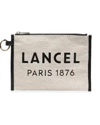 Lancel Clutch mit Logo-Print Nude