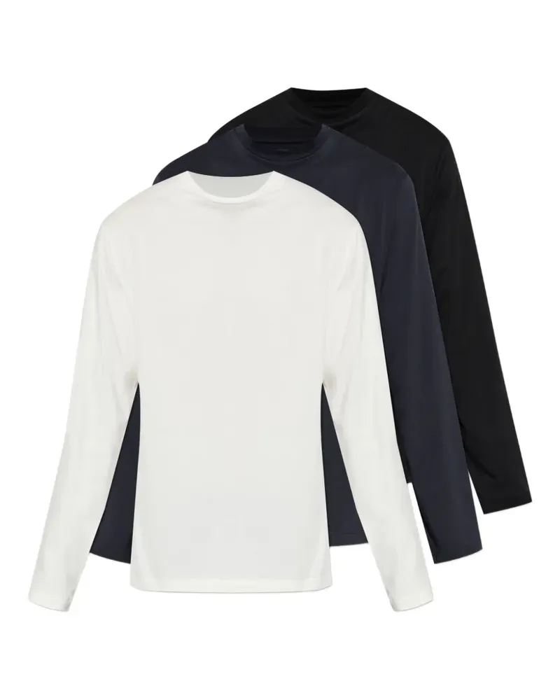 Jil Sander Langarmshirt mit Logo-Stickerei - Weiß Weiß