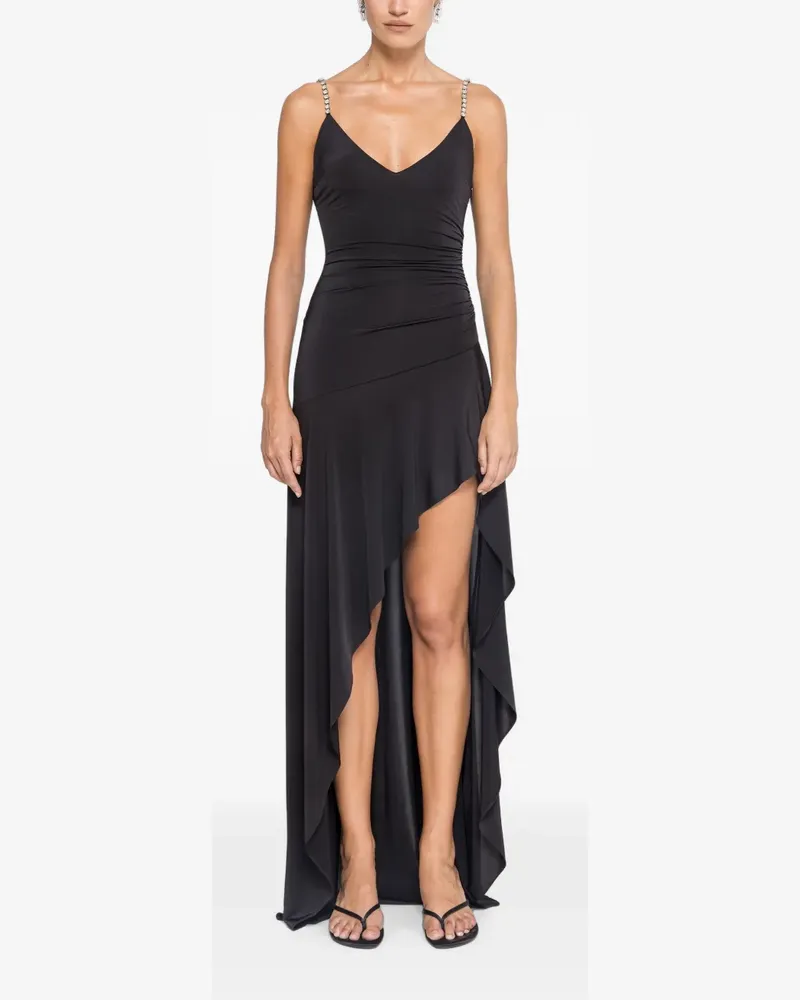 NISSA asymmetric design maxi dress - Schwarz Schwarz
