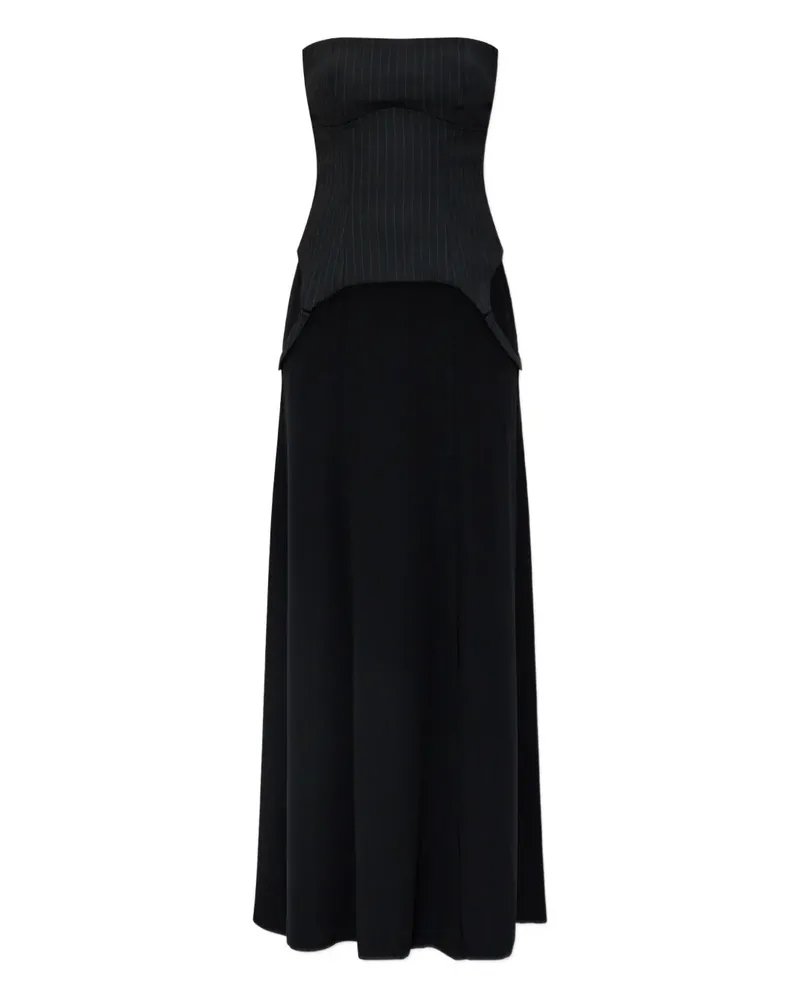 MISBHV pinstripe-panel dress - Schwarz Schwarz