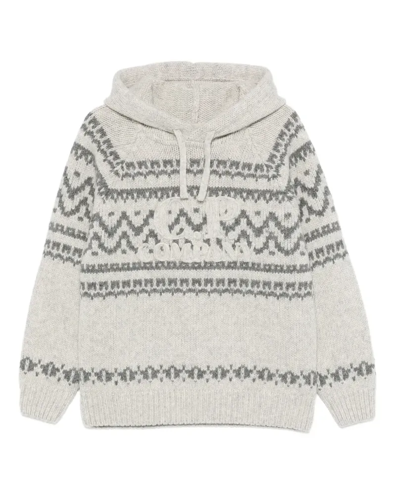 C.P. Company patterned knitted hoodie - Grau Grau