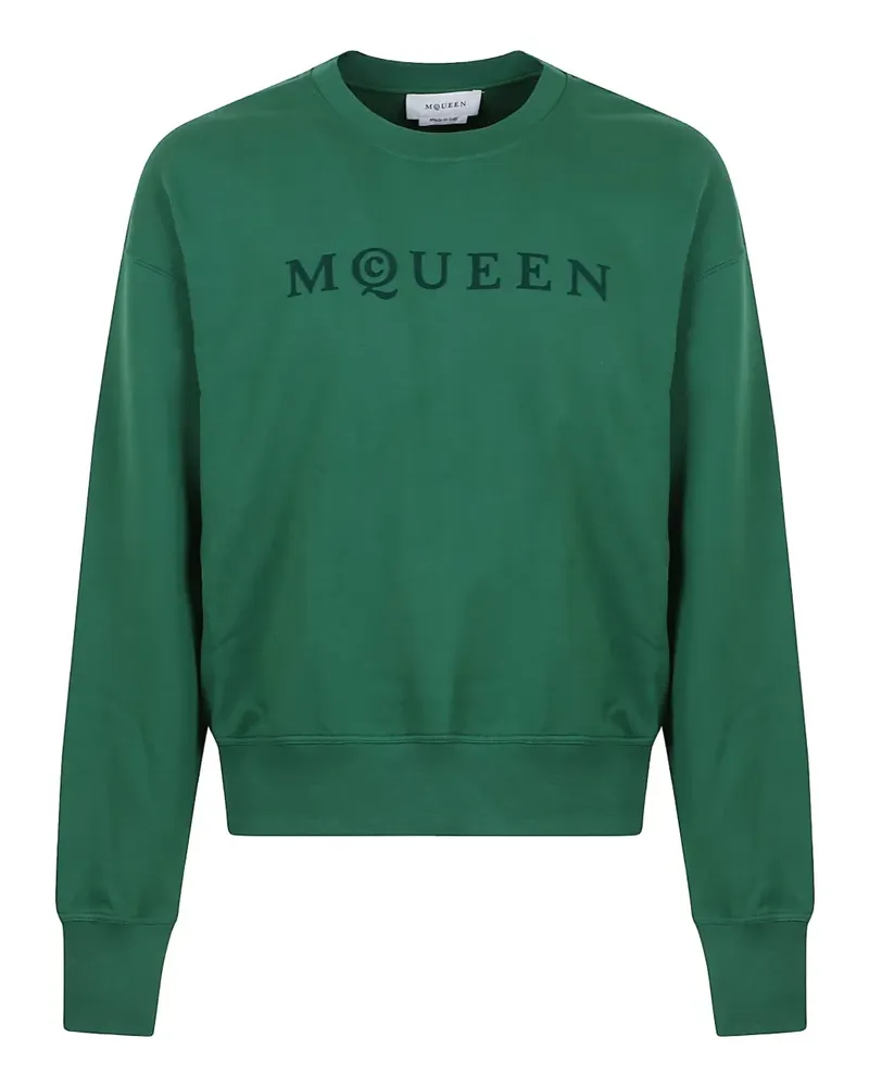 Alexander McQueen Sweatshirt mit Logo-Stickerei - Grün Grün