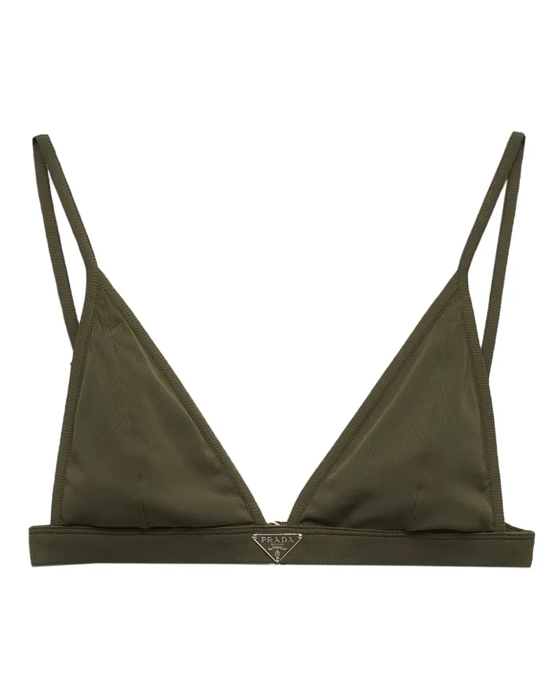 Prada Geripptes Bikinioberteil - Grün Grün