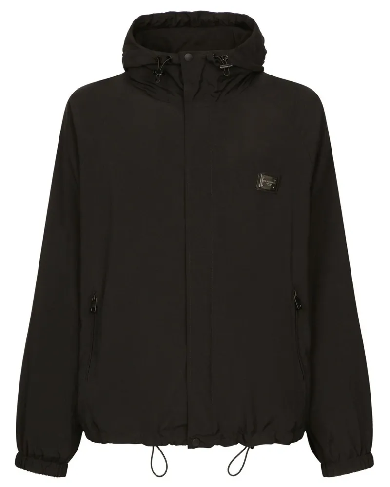 Dolce & Gabbana Kapuzenjacke mit Kordelzug - Schwarz Schwarz