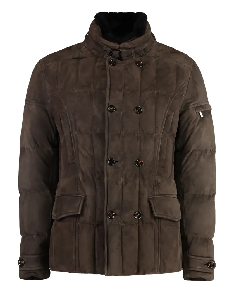 MOORER Gesteppte Jacke mit Shearling-Kragen - Braun Braun