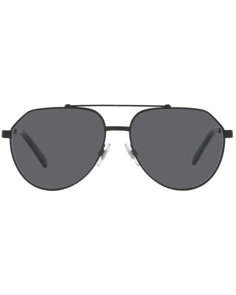 Dolce & Gabbana Gros Grain Pilotenbrille - Schwarz Schwarz