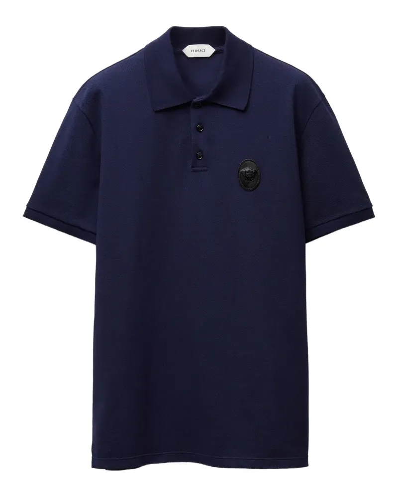 Versace Poloshirt aus Baumwollpiqué - Blau Blau