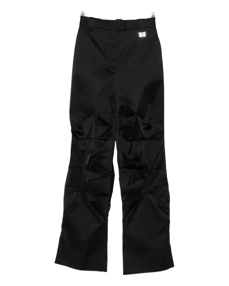 Ganni logo-plaque trousers - Schwarz Schwarz