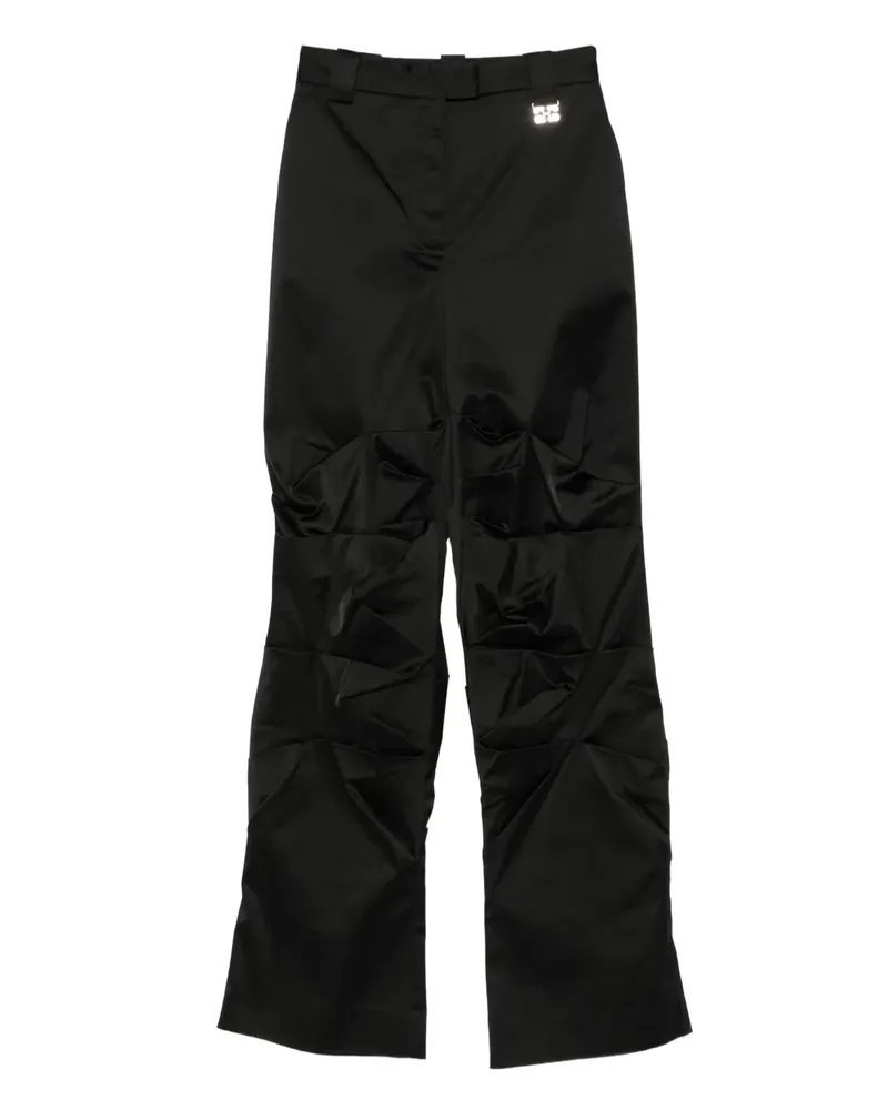 Ganni Hose mit Logo-Schild - Schwarz Schwarz