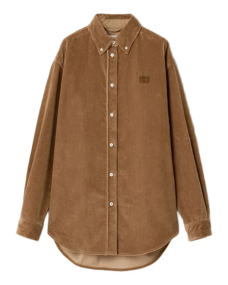 Miu Miu Hemd aus Cord mit Ellenbogen-Patches - Braun Braun