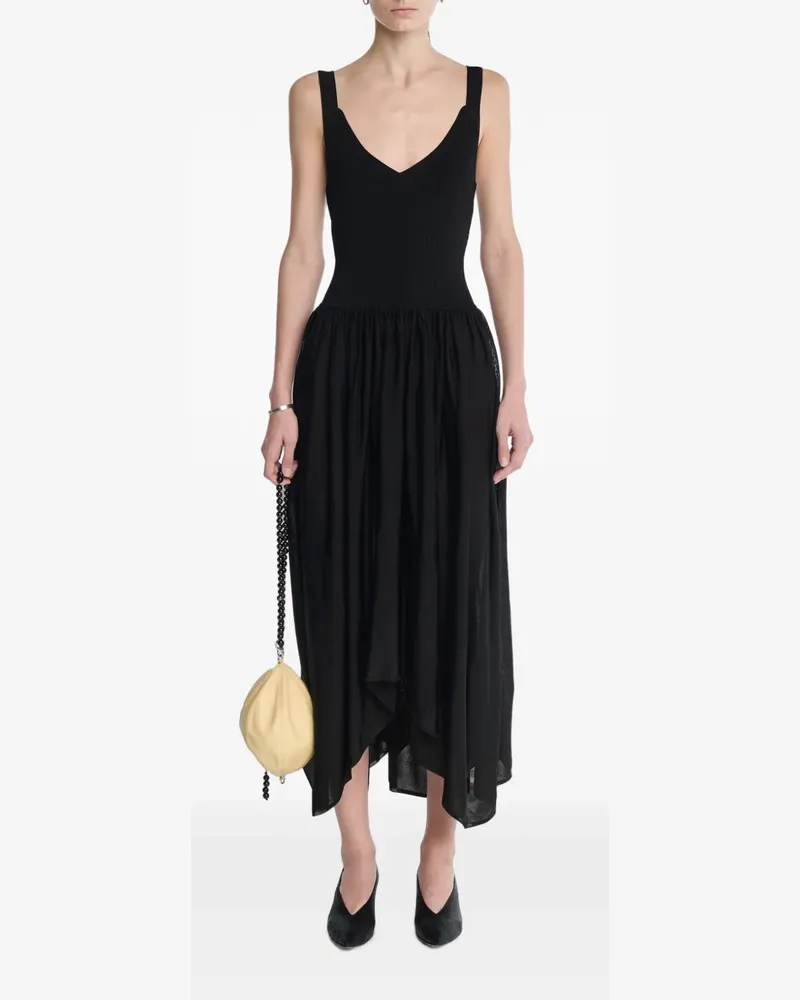 Maria Mcmanus Wave ribbed-knit midi dress - Schwarz Schwarz