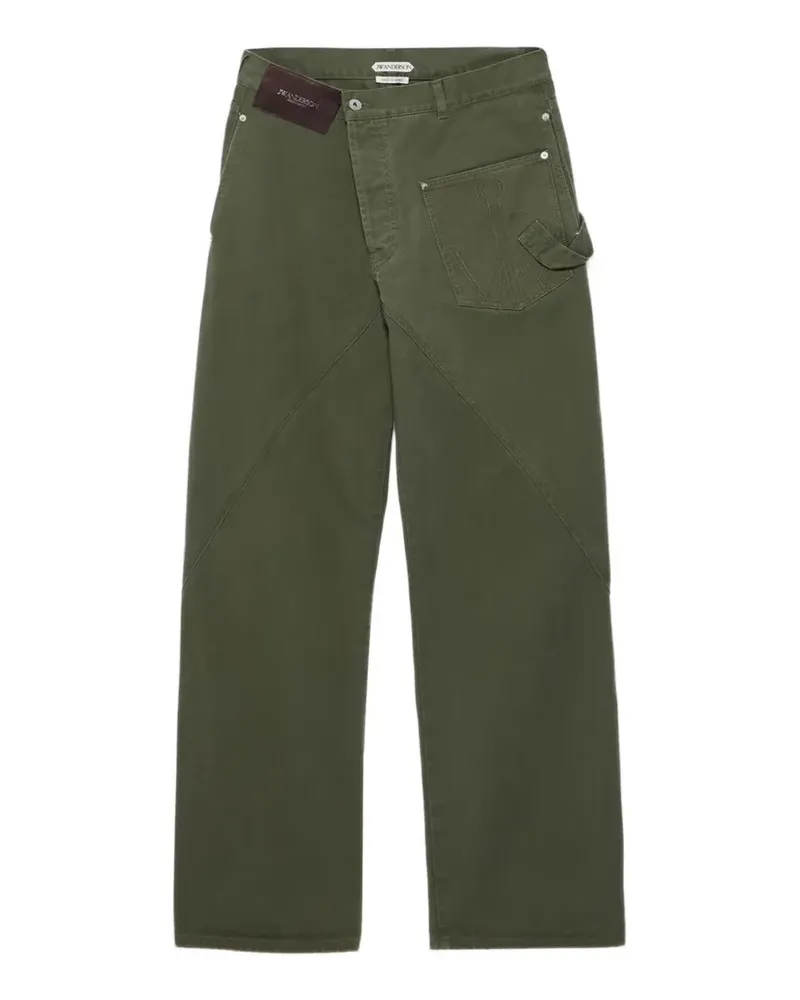 J.W.Anderson logo-patch twisted jeans - Grün Grün